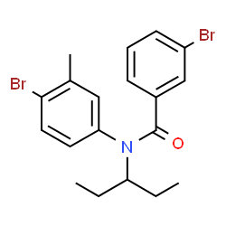 ChemSpider 2D Image | 3-Bromo-N-(4-bromo-3-methylphenyl)-N-(3-pentanyl)benzamide | C19H21Br2NO