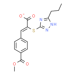 ChemSpider 2D Image | (2Z)-3-[4-(Methoxycarbonyl)phenyl]-2-[(5-propyl-1H-1,2,4-triazol-3-yl)sulfanyl]acrylate | C16H16N3O4S