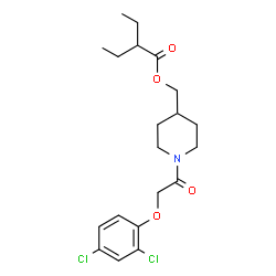 ChemSpider 2D Image | {1-[(2,4-Dichlorophenoxy)acetyl]-4-piperidinyl}methyl 2-ethylbutanoate | C20H27Cl2NO4