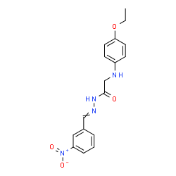ChemSpider 2D Image | 2-[(4-Ethoxyphenyl)amino]-N'-(3-nitrobenzylidene)acetohydrazide | C17H18N4O4