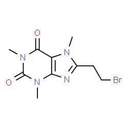 ChemSpider 2D Image | 8-(2-Bromoethyl)-1,3,7-trimethyl-3,7-dihydro-1H-purine-2,6-dione | C10H13BrN4O2