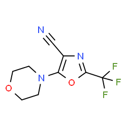 ChemSpider 2D Image | 5-(4-Morpholinyl)-2-(trifluoromethyl)-1,3-oxazole-4-carbonitrile | C9H8F3N3O2
