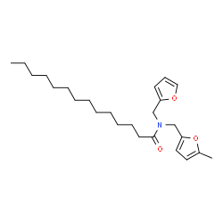 ChemSpider 2D Image | N-(2-Furylmethyl)-N-[(5-methyl-2-furyl)methyl]tetradecanamide | C25H39NO3
