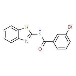 ChemSpider 2D Image | N-(1,3-Benzothiazol-2-yl)-3-bromobenzamide | C14H9BrN2OS