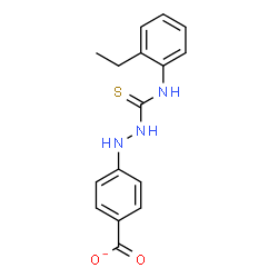 ChemSpider 2D Image | 4-{2-[(2-Ethylphenyl)carbamothioyl]hydrazino}benzoate | C16H16N3O2S
