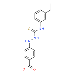 ChemSpider 2D Image | 4-{2-[(3-Ethylphenyl)carbamothioyl]hydrazino}benzoate | C16H16N3O2S