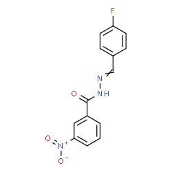 ChemSpider 2D Image | N'-(4-Fluorobenzylidene)-3-nitrobenzohydrazide | C14H10FN3O3