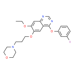 ChemSpider 2D Image | 7-Ethoxy-4-(3-iodophenoxy)-6-[3-(4-morpholinyl)propoxy]quinazoline | C23H26IN3O4