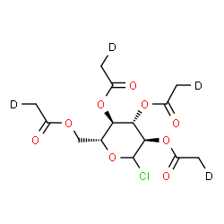 ChemSpider 2D Image | 2,3,4,6-Tetrakis-O-[(2-~2~H_1_)ethanoyl]-D-glucopyranosyl chloride | C14H15D4ClO9