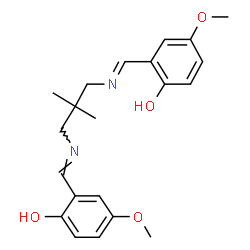 ChemSpider 2D Image | 2,2'-{(2,2-Dimethyl-1,3-propanediyl)bis[nitrilo(E)methylylidene]}bis(4-methoxyphenol) | C21H26N2O4