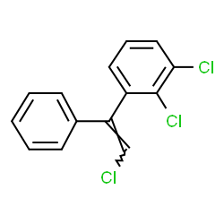 ChemSpider 2D Image | 1,2-Dichloro-3-[(E)-2-chloro-1-phenylvinyl]benzene | C14H9Cl3