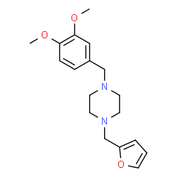 ChemSpider 2D Image | 1-(3,4-Dimethoxybenzyl)-4-(2-furylmethyl)piperazine | C18H24N2O3