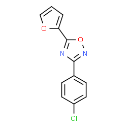 ChemSpider 2D Image | 3-(4-Chlorophenyl)-5-(2-furyl)-1,2,4-oxadiazole | C12H7ClN2O2