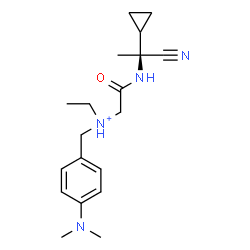 ChemSpider 2D Image | 2-{[(1S)-1-Cyano-1-cyclopropylethyl]amino}-N-[4-(dimethylamino)benzyl]-N-ethyl-2-oxoethanaminium | C19H29N4O
