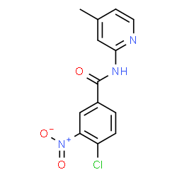 ChemSpider 2D Image | 4-Chloro-N-(4-methyl-2-pyridinyl)-3-nitrobenzamide | C13H10ClN3O3
