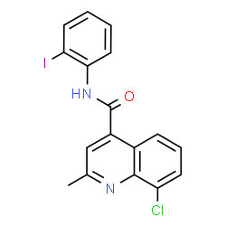 ChemSpider 2D Image | 8-Chloro-N-(2-iodophenyl)-2-methyl-4-quinolinecarboxamide | C17H12ClIN2O