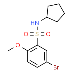 ChemSpider 2D Image | 5-Bromo-N-cyclopentyl-2-methoxybenzenesulfonamide | C12H16BrNO3S