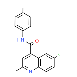 ChemSpider 2D Image | 6-Chloro-N-(4-iodophenyl)-2-methyl-4-quinolinecarboxamide | C17H12ClIN2O