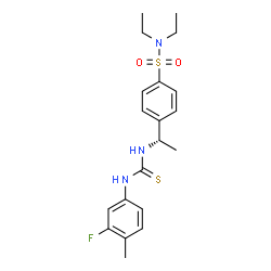 ChemSpider 2D Image | N,N-Diethyl-4-[(1S)-1-{[(3-fluoro-4-methylphenyl)carbamothioyl]amino}ethyl]benzenesulfonamide | C20H26FN3O2S2