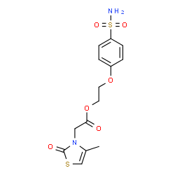 ChemSpider 2D Image | 2-(4-Sulfamoylphenoxy)ethyl (4-methyl-2-oxo-1,3-thiazol-3(2H)-yl)acetate | C14H16N2O6S2