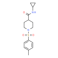 ChemSpider 2D Image | N-Cyclopropyl-1-[(4-methylphenyl)sulfonyl]-4-piperidinecarboxamide | C16H22N2O3S