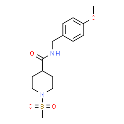 ChemSpider 2D Image | N-(4-Methoxybenzyl)-1-(methylsulfonyl)-4-piperidinecarboxamide | C15H22N2O4S