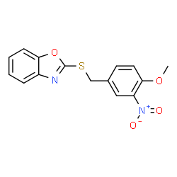 ChemSpider 2D Image | 2-(4-Methoxy-3-nitro-benzylsulfanyl)-benzooxazole | C15H12N2O4S