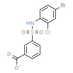 ChemSpider 2D Image | 3-[(4-Bromo-2-chlorophenyl)sulfamoyl]benzoate | C13H8BrClNO4S