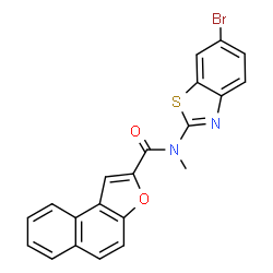 ChemSpider 2D Image | N-(6-Bromo-1,3-benzothiazol-2-yl)-N-methylnaphtho[2,1-b]furan-2-carboxamide | C21H13BrN2O2S