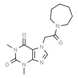 ChemSpider 2D Image | 7-(2-Azepan-1-yl-2-oxo-ethyl)-1,3-dimethyl-3,7-dihydro-purine-2,6-dione | C15H21N5O3