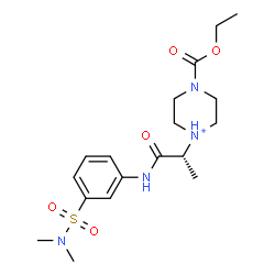 ChemSpider 2D Image | 1-[(2R)-1-{[3-(Dimethylsulfamoyl)phenyl]amino}-1-oxo-2-propanyl]-4-(ethoxycarbonyl)piperazin-1-ium | C18H29N4O5S