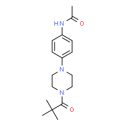 ChemSpider 2D Image | N-{4-[4-(2,2-Dimethylpropanoyl)-1-piperazinyl]phenyl}acetamide | C17H25N3O2