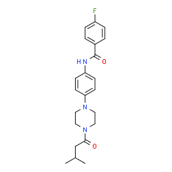 ChemSpider 2D Image | 4-Fluoro-N-{4-[4-(3-methylbutanoyl)-1-piperazinyl]phenyl}benzamide | C22H26FN3O2