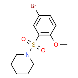 ChemSpider 2D Image | 4-Bromo-2-(piperidin-1-ylsulfonyl)anisole | C12H16BrNO3S