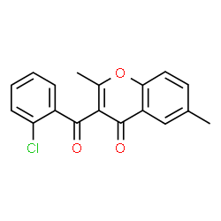 ChemSpider 2D Image | 3-(2-Chloro-benzoyl)-2,6-dimethyl-chromen-4-one | C18H13ClO3