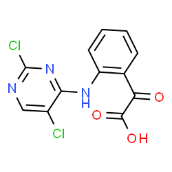 ChemSpider 2D Image | {2-[(2,5-Dichloro-4-pyrimidinyl)amino]phenyl}(oxo)acetic acid | C12H7Cl2N3O3