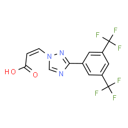 ChemSpider 2D Image | (2Z)-3-{3-[3,5-Bis(trifluoromethyl)phenyl]-1H-1,2,4-triazol-1-yl}acrylic acid | C13H7F6N3O2