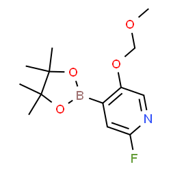 ChemSpider 2D Image | 2-Fluoro-5-(methoxymethoxy)-4-(4,4,5,5-tetramethyl-1,3,2-dioxaborolan-2-yl)pyridine | C13H19BFNO4