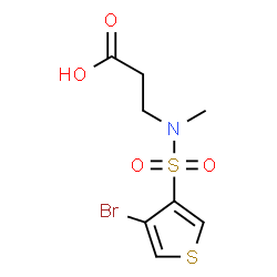 ChemSpider 2D Image | N-[(4-Bromo-3-thienyl)sulfonyl]-N-methyl-beta-alanine | C8H10BrNO4S2
