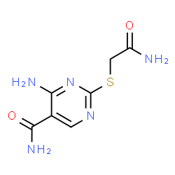 ChemSpider 2D Image | 4-Amino-2-[(2-amino-2-oxoethyl)sulfanyl]-5-pyrimidinecarboxamide | C7H9N5O2S