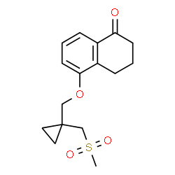 ChemSpider 2D Image | 5-({1-[(Methylsulfonyl)methyl]cyclopropyl}methoxy)-3,4-dihydro-1(2H)-naphthalenone | C16H20O4S