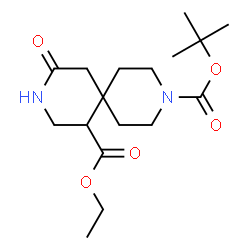 ChemSpider 2D Image | 9-tert-butyl 1-ethyl 4-oxo-3,9-diazaspiro[5.5]undecane-1,9-dicarboxylate | C17H28N2O5