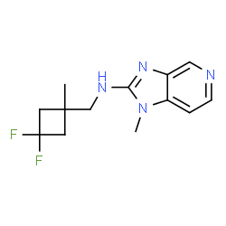 ChemSpider 2D Image | N-[(3,3-Difluoro-1-methylcyclobutyl)methyl]-1-methyl-1H-imidazo[4,5-c]pyridin-2-amine | C13H16F2N4