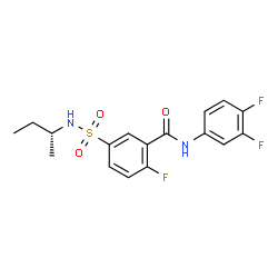 ChemSpider 2D Image | 5-[(2R)-2-Butanylsulfamoyl]-N-(3,4-difluorophenyl)-2-fluorobenzamide | C17H17F3N2O3S