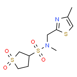 ChemSpider 2D Image | N-Methyl-N-[(4-methyl-1,3-thiazol-2-yl)methyl]tetrahydro-3-thiophenesulfonamide 1,1-dioxide | C10H16N2O4S3