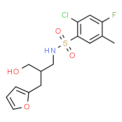 ChemSpider 2D Image | 2-Chloro-4-fluoro-N-[3-(2-furyl)-2-(hydroxymethyl)propyl]-5-methylbenzenesulfonamide | C15H17ClFNO4S