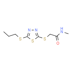 ChemSpider 2D Image | N-Methyl-2-{[5-(propylsulfanyl)-1,3,4-thiadiazol-2-yl]sulfanyl}acetamide | C8H13N3OS3