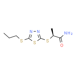 ChemSpider 2D Image | (2S)-2-{[5-(Propylsulfanyl)-1,3,4-thiadiazol-2-yl]sulfanyl}propanamide | C8H13N3OS3