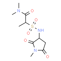 ChemSpider 2D Image | N,N-Dimethyl-2-[(1-methyl-2,5-dioxo-3-pyrrolidinyl)sulfamoyl]propanamide | C10H17N3O5S