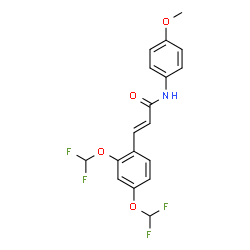 ChemSpider 2D Image | (2E)-3-[2,4-Bis(difluoromethoxy)phenyl]-N-(4-methoxyphenyl)acrylamide | C18H15F4NO4